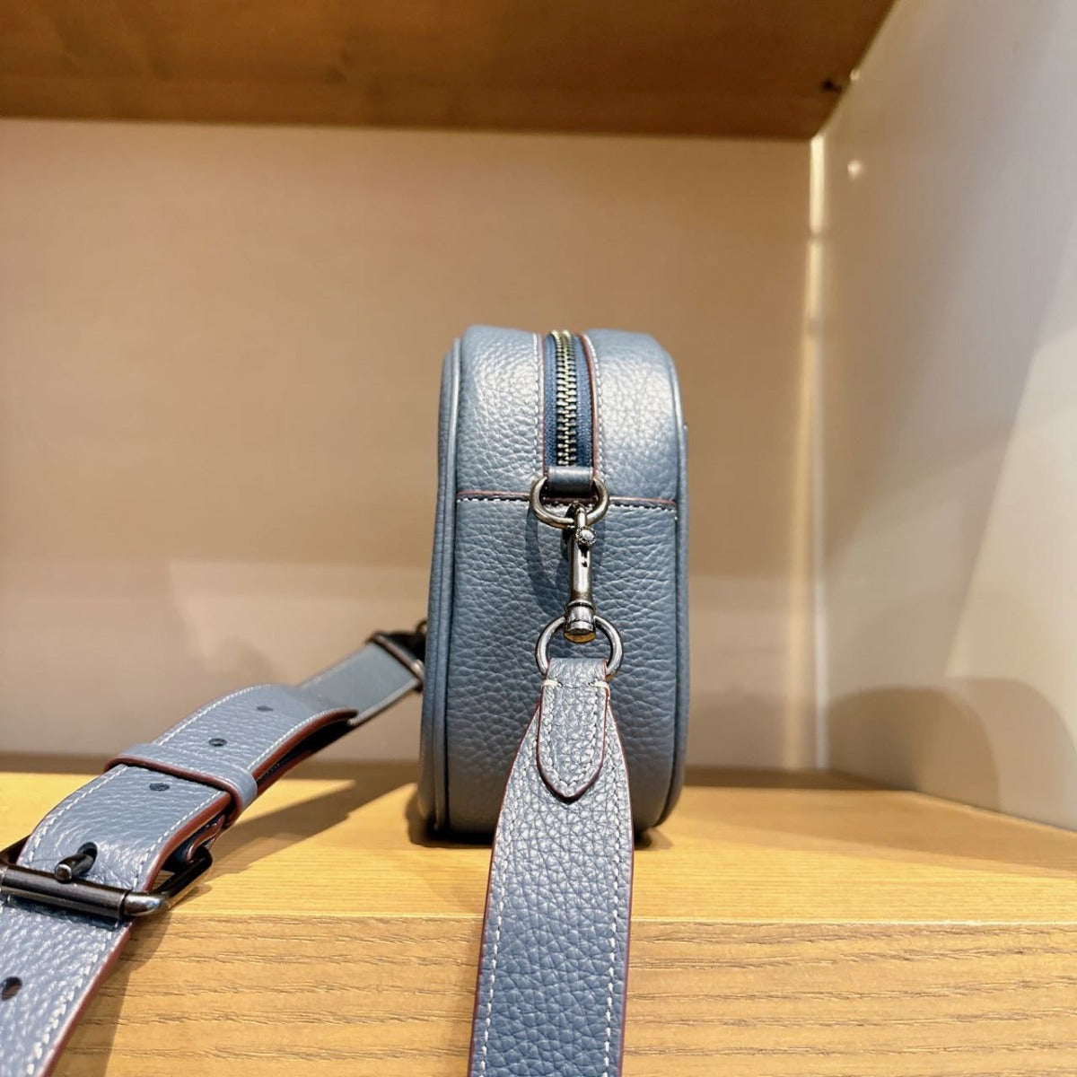 Coach CF305 Coach X Peanuts Jamie Camera Bag With Snoopy Ski Motif In Gunmetal/Denim Multi Coach CF305 Coach X Peanuts Jamie Camera Bag With Snoopy Ski Motif In Gunmetal/Denim Multi